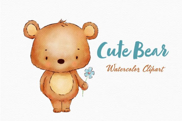 Adorable Bear Watercolor Clipart for Your Projects