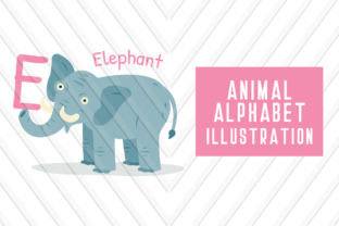 Animal Alphabet E for Elephant: A Playful Design Asset