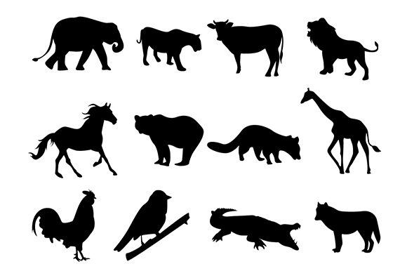 Animal Silhouette for Zoo Pattern Design: 100% Vector Print Ready