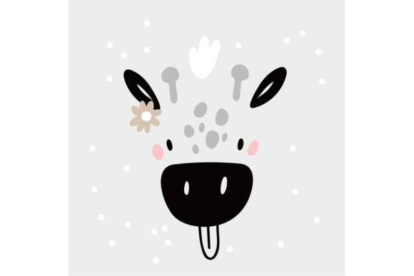 Capturing Charm: The Giraffe Portrait Cute Safari Animal Typeface