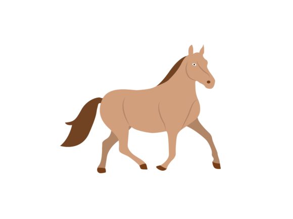 Horse Walking Animal: Versatile Illustration for Creative Projects