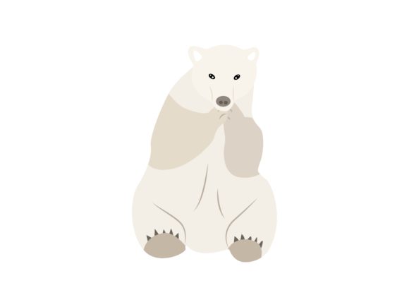 Lazy White Polar Bear Animal: A Versatile Illustration for Modern Creators